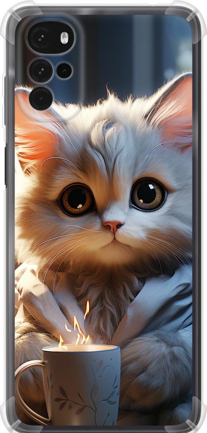 Чохол на Motorola G22 Білий кіт (5646sp-2681-42517)