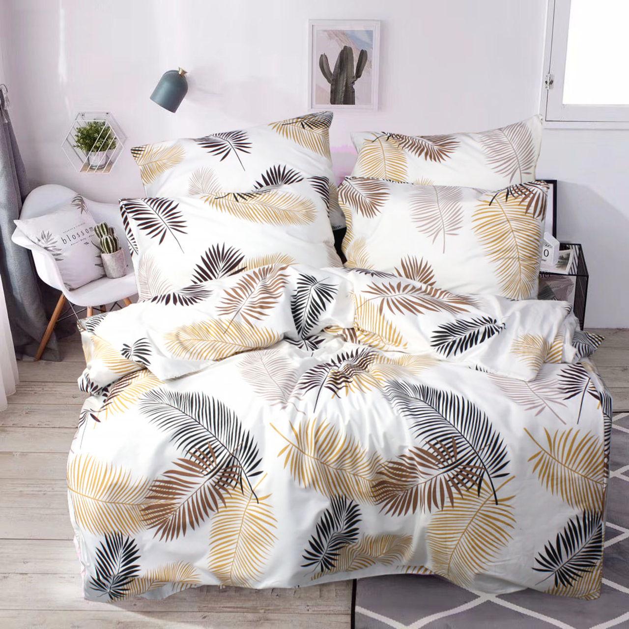 Комплект постельного белья Еней-плюс С0233 полуторный Белый/Серый/Бежевый (159491)