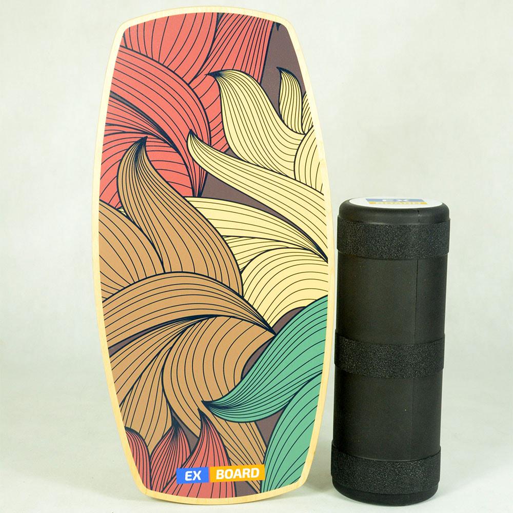 Балансборд Ex-board Leaf черный валик 16 см литой (EX31) - фото 4