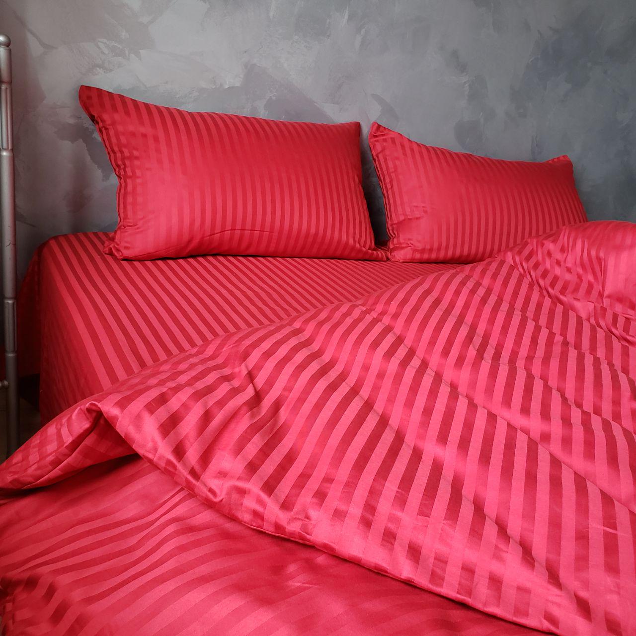 Комплект постельного белья Страйп Сатин Люкс Евро 50x70 см (000647)