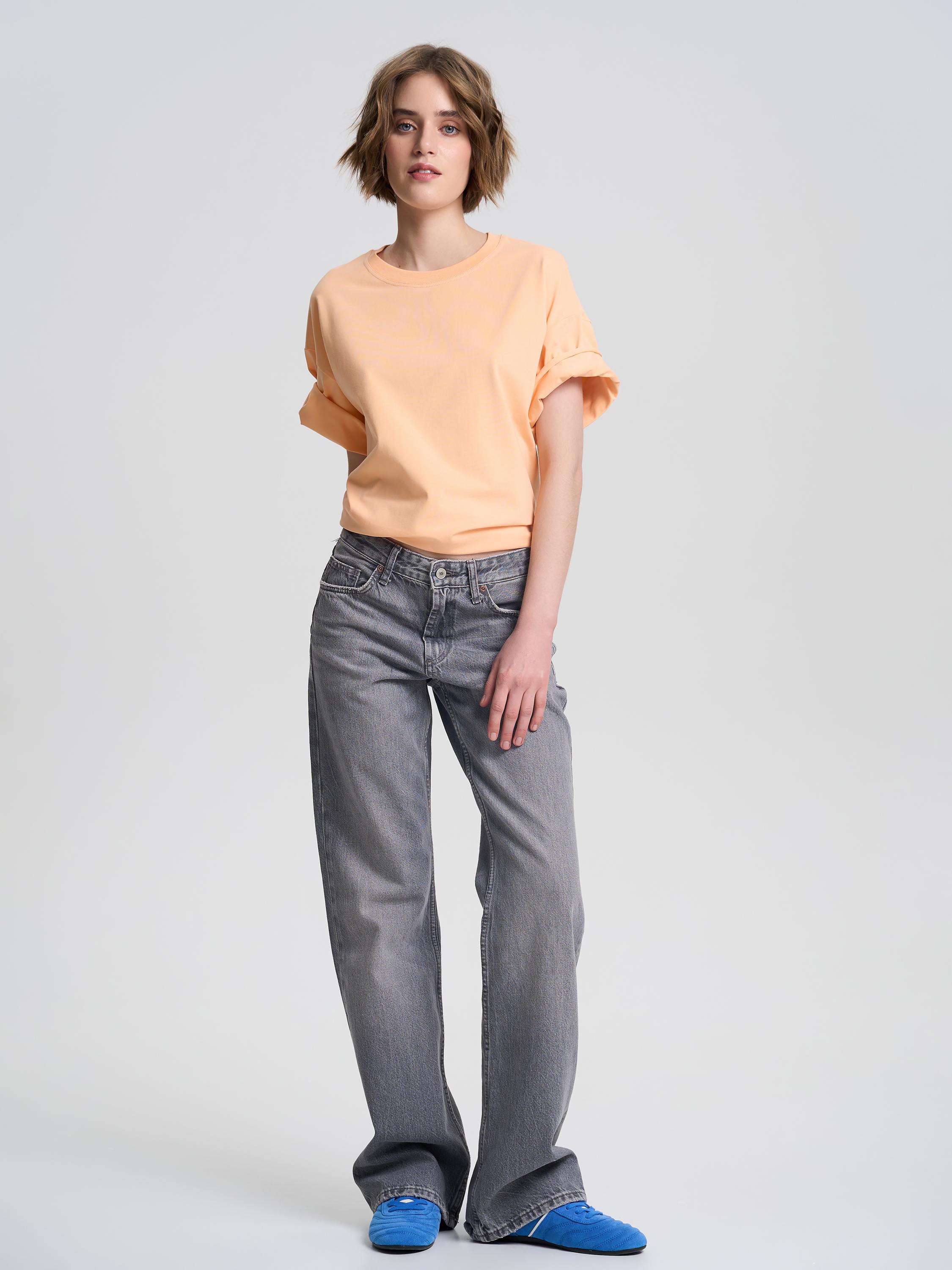 Футболка женская оверсайз ROZA 231105 L Персиковый (4824005715556) - фото 2