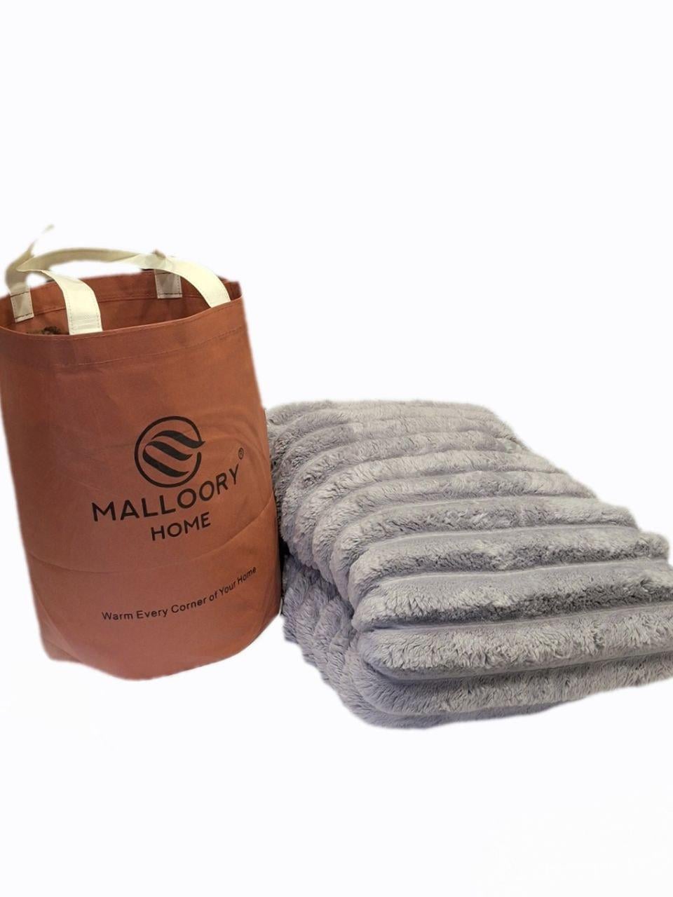 Плед Malloory Home Шарпей Королевская полоска 5 см в фирменной сумочке 200x220 см Серый (2863)