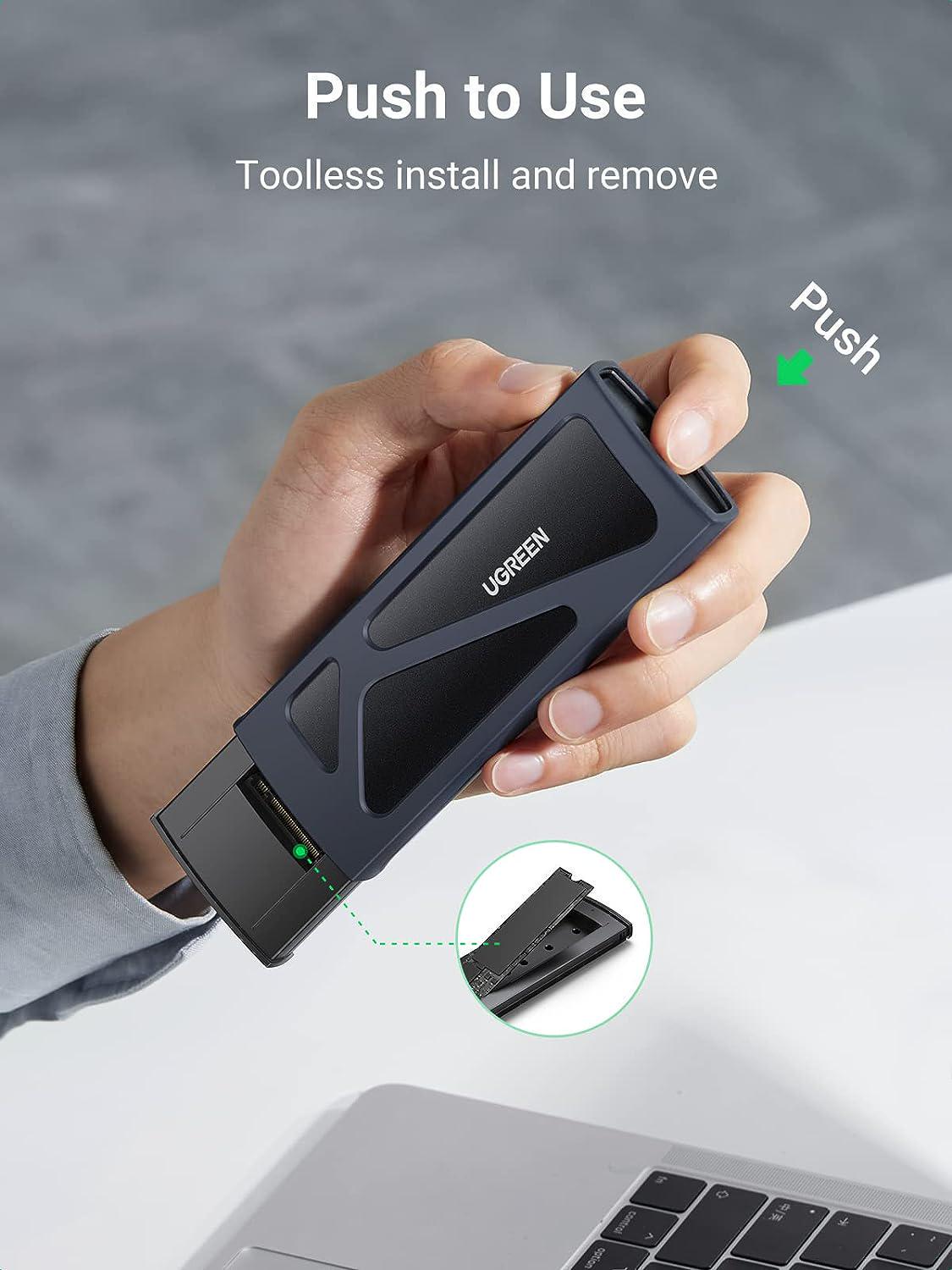 Корпус UGREEN для M.2 NVME SSD PCI-e дисків 10 Гбіт/с з кабелями M та B&M 2230/2242/2260/2280 Чорний (15512) - фото 8 Корпус UGREEN для M.2 NVME SSD PCI-e дисків 10 Гбіт/с з кабелями M та B&M 2230/2242/2260/2280 Чорний (15512) - фото 8