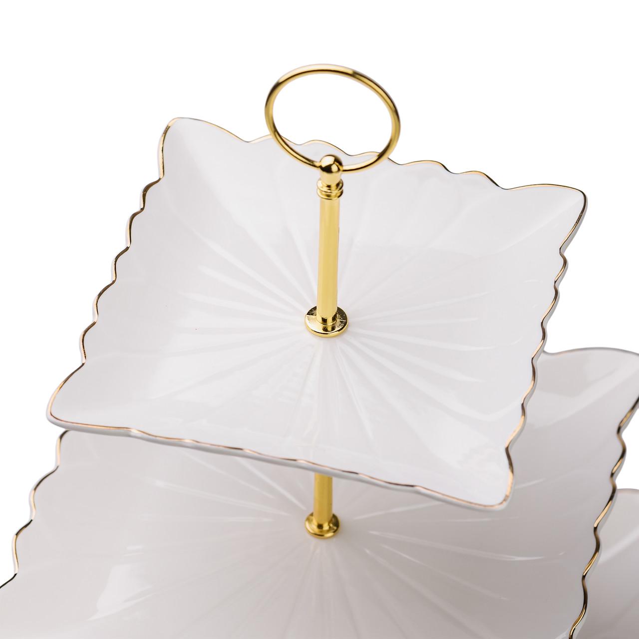 Етажерка Classic керамічна для фруктів та десертів квадратна (HP-7-730) - фото 6 Етажерка Classic керамічна для фруктів та десертів квадратна (HP-7-730) - фото 6