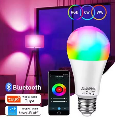 Розумна лампочка Tuya Smart LED Bluetooth A60 E27 RGB Color/White (AWN-00123) - фото 2 Розумна лампочка Tuya Smart LED Bluetooth A60 E27 RGB Color/White (AWN-00123) - фото 2