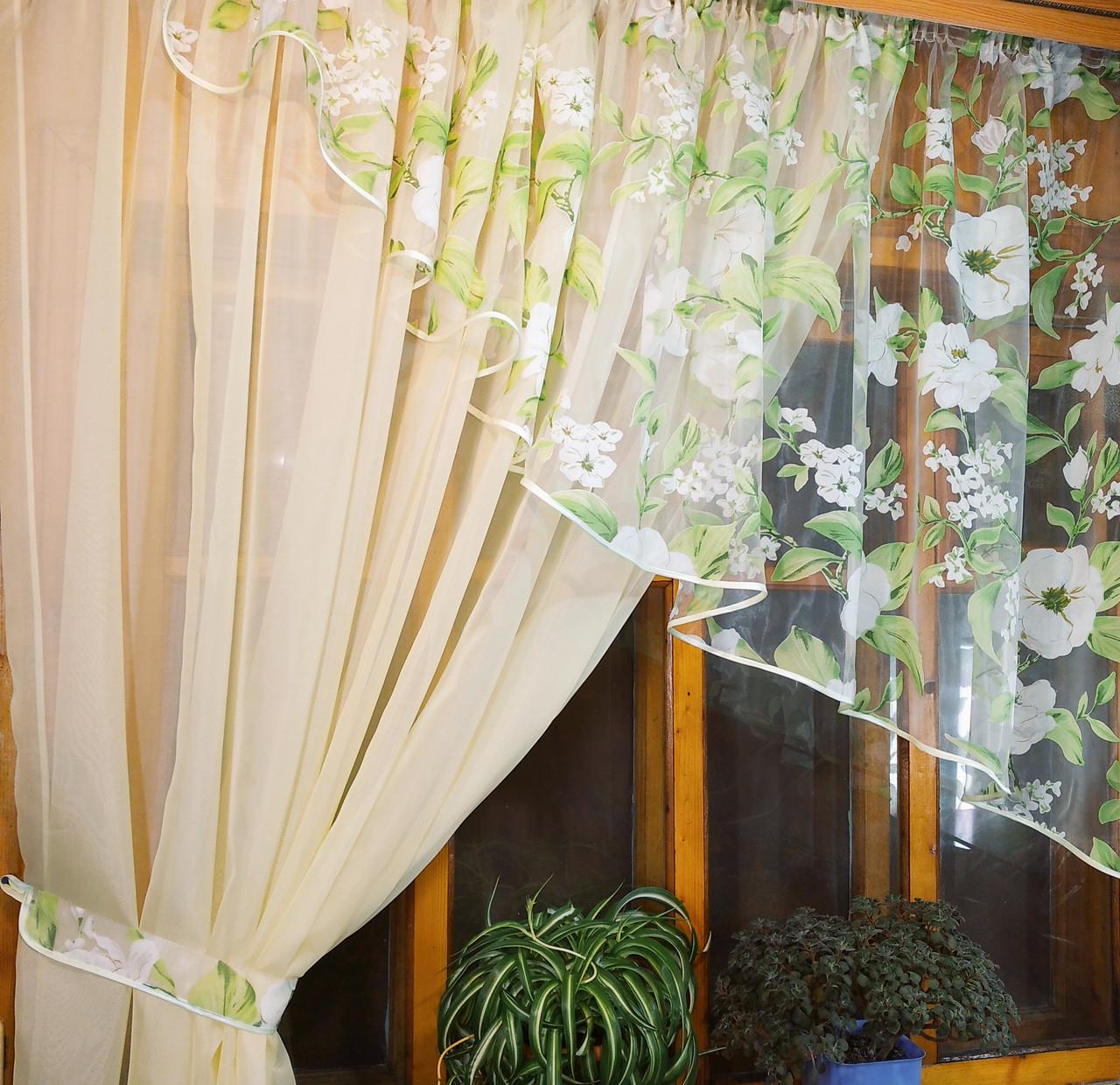 Тюль Анжелика лунное сияние левая 170х400 см Яблочное цветение/Желтый (1783763172) - фото 4 Тюль Анжелика лунное сияние левая 170х400 см Яблочное цветение/Желтый (1783763172) - фото 4