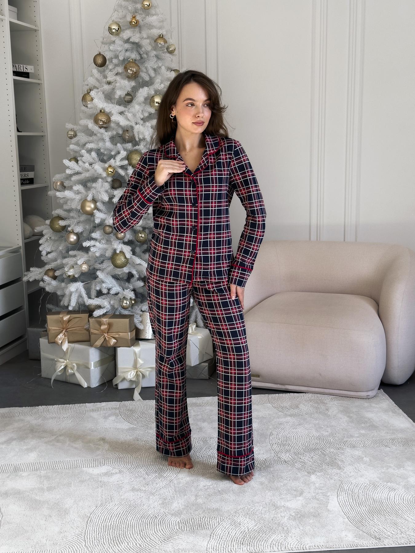 Женская теплая пижама COSY с начесом Oxford L Синий (KMW41)