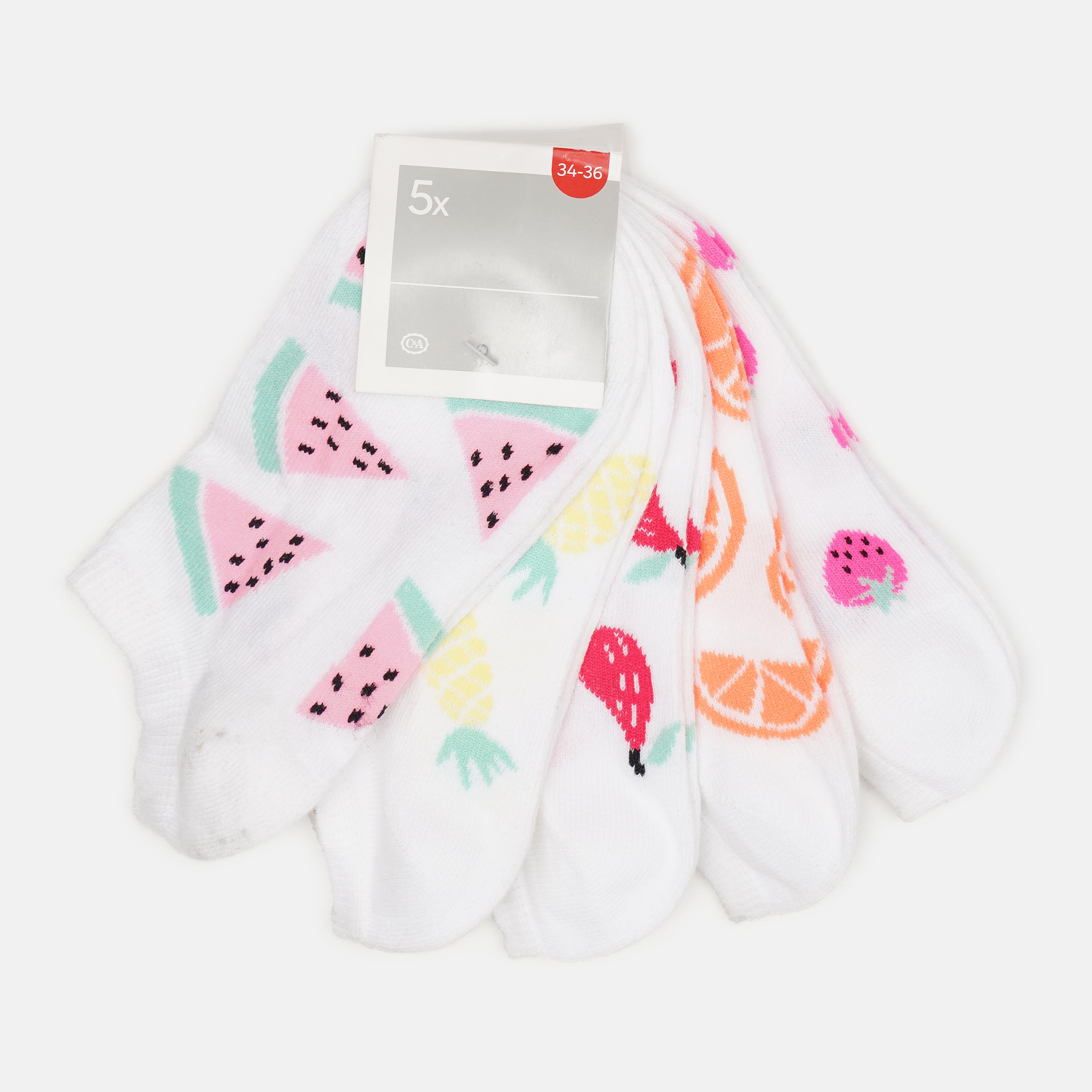 Носки C&A фрукты р. 37-39 5 пар Белый (4181379440516)