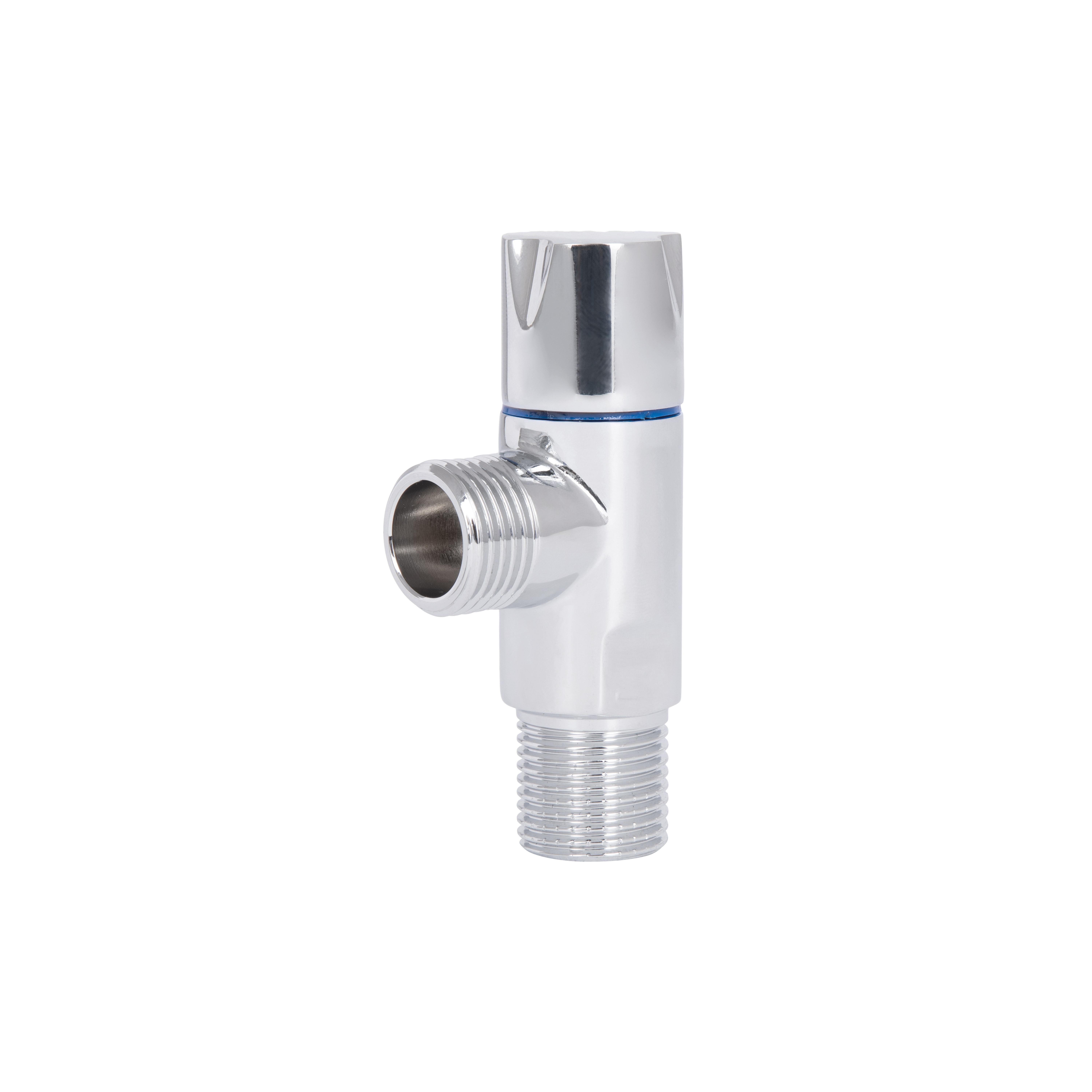 Кран угловой Thermo Alliance Standart ручка круглая с керамической буксой 1/2"С х 1/2"С (SF342W1515)