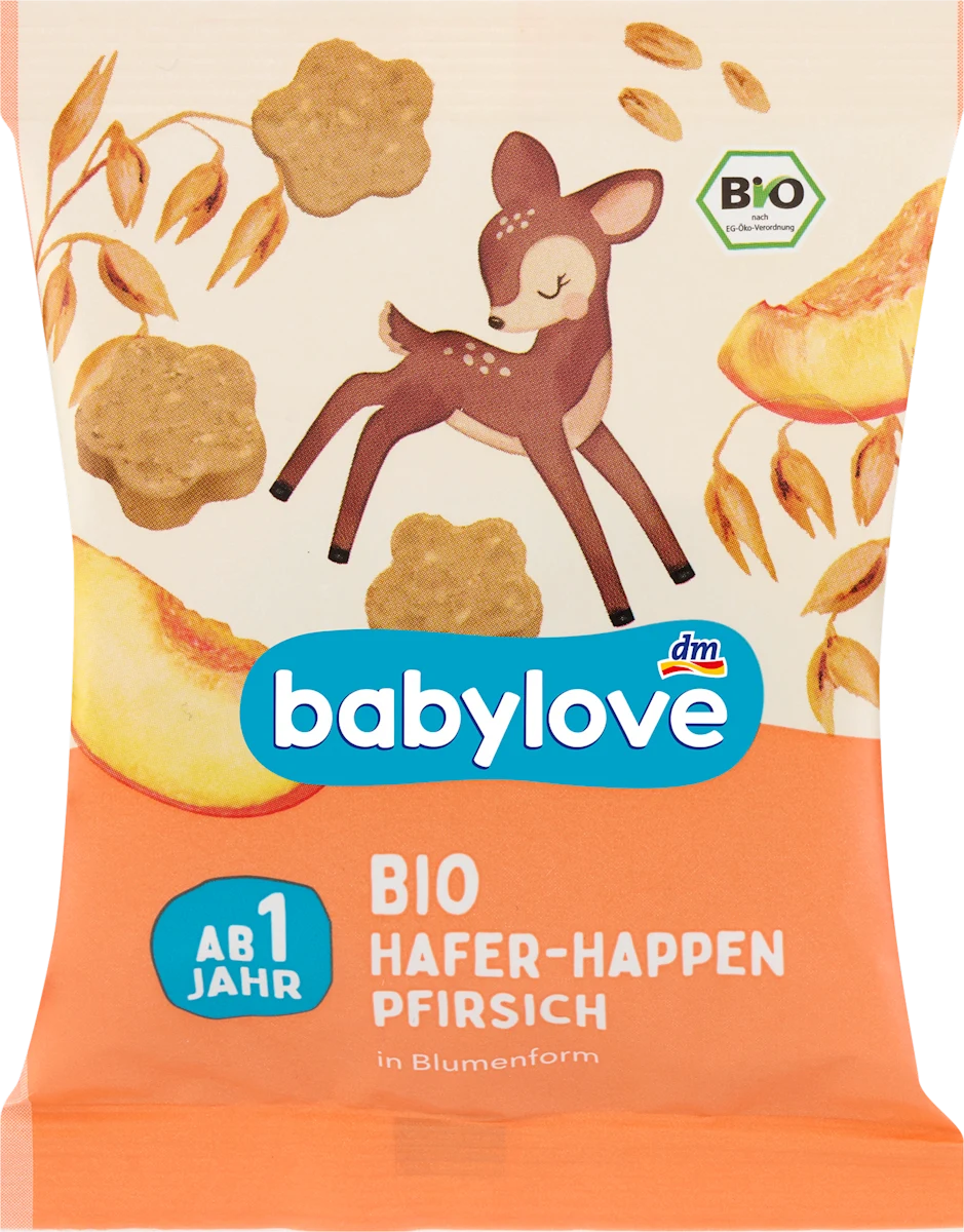 Цукерки фруктово-злакові Babylove зі смаком персика 40 г