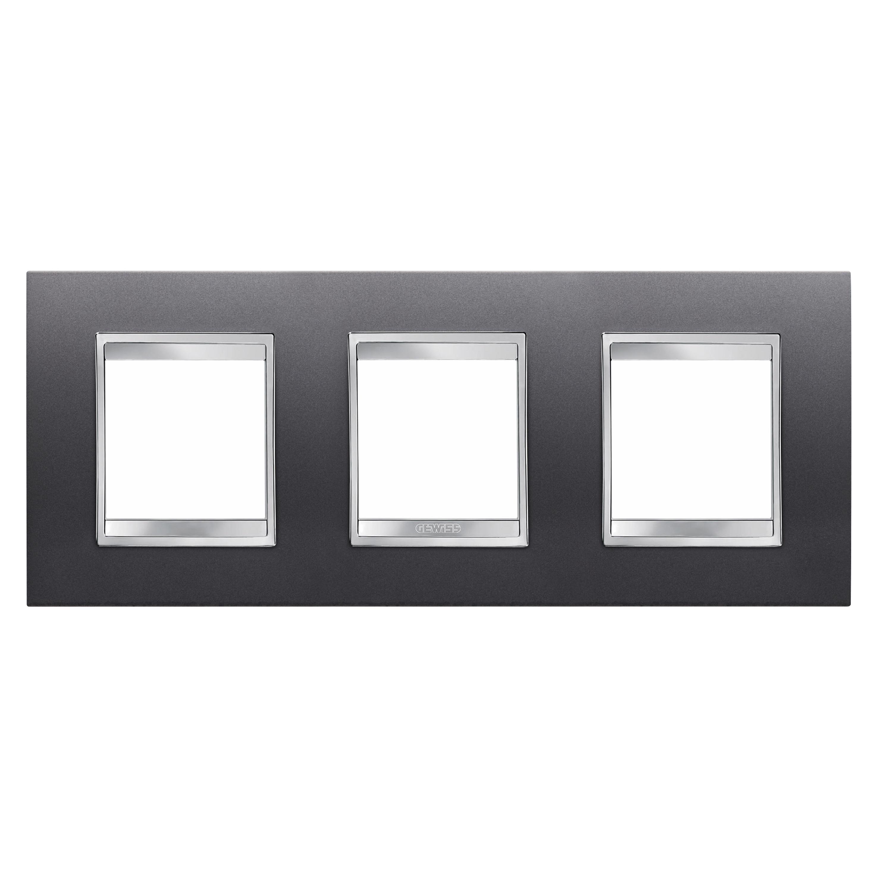 Рамка трехместная Gewiss Chorusmart LUX горизонтальная технополимер Черный (GW16226VA)