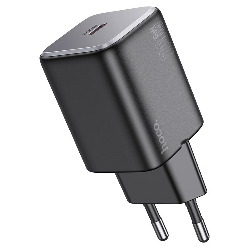 Зарядний пристрій для Hoco N40 Mighty single port PD20W charger Black (6942007616966)