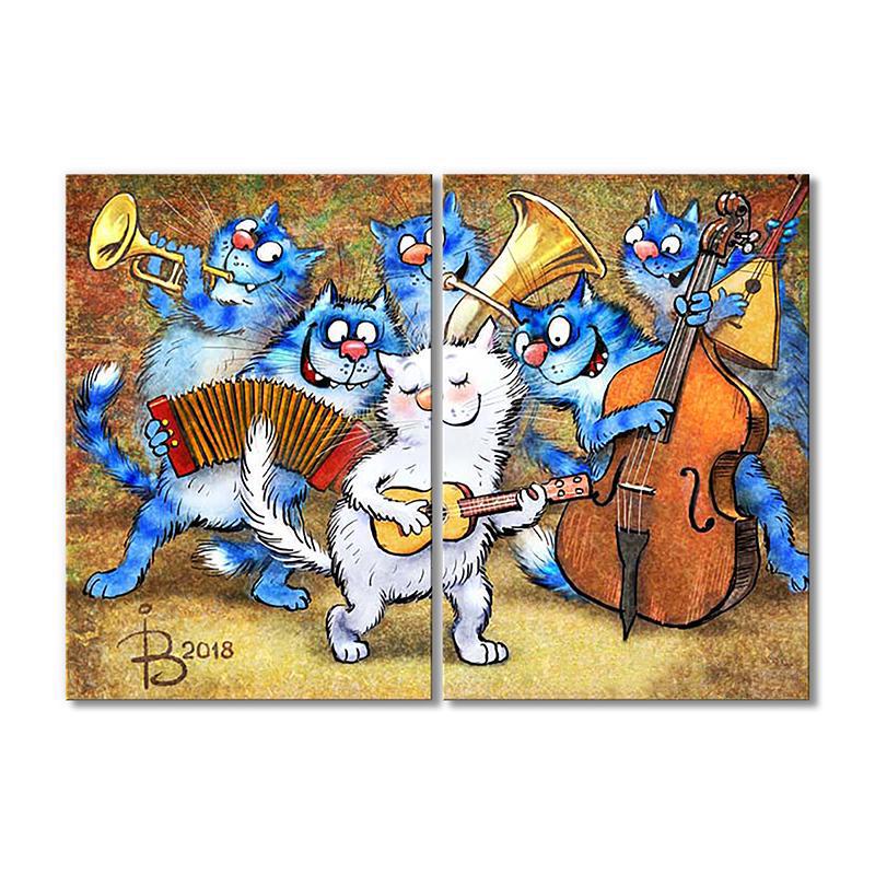 Модульная картина В джазе только девушка 2 модуля общий размер 60x90 см (_rinaz_20181634006)