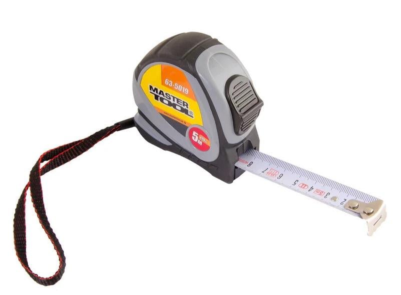 Рулетка MasterTool с фиксатором полотна 5 м 19 мм (63-5019) Рулетка MasterTool с фиксатором полотна 5 м 19 мм (63-5019)