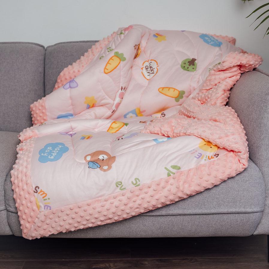 Покрывало детское на синтепоне 110х150 см Светло-розовый (87739) Покрывало детское на синтепоне 110х150 см Светло-розовый (87739)