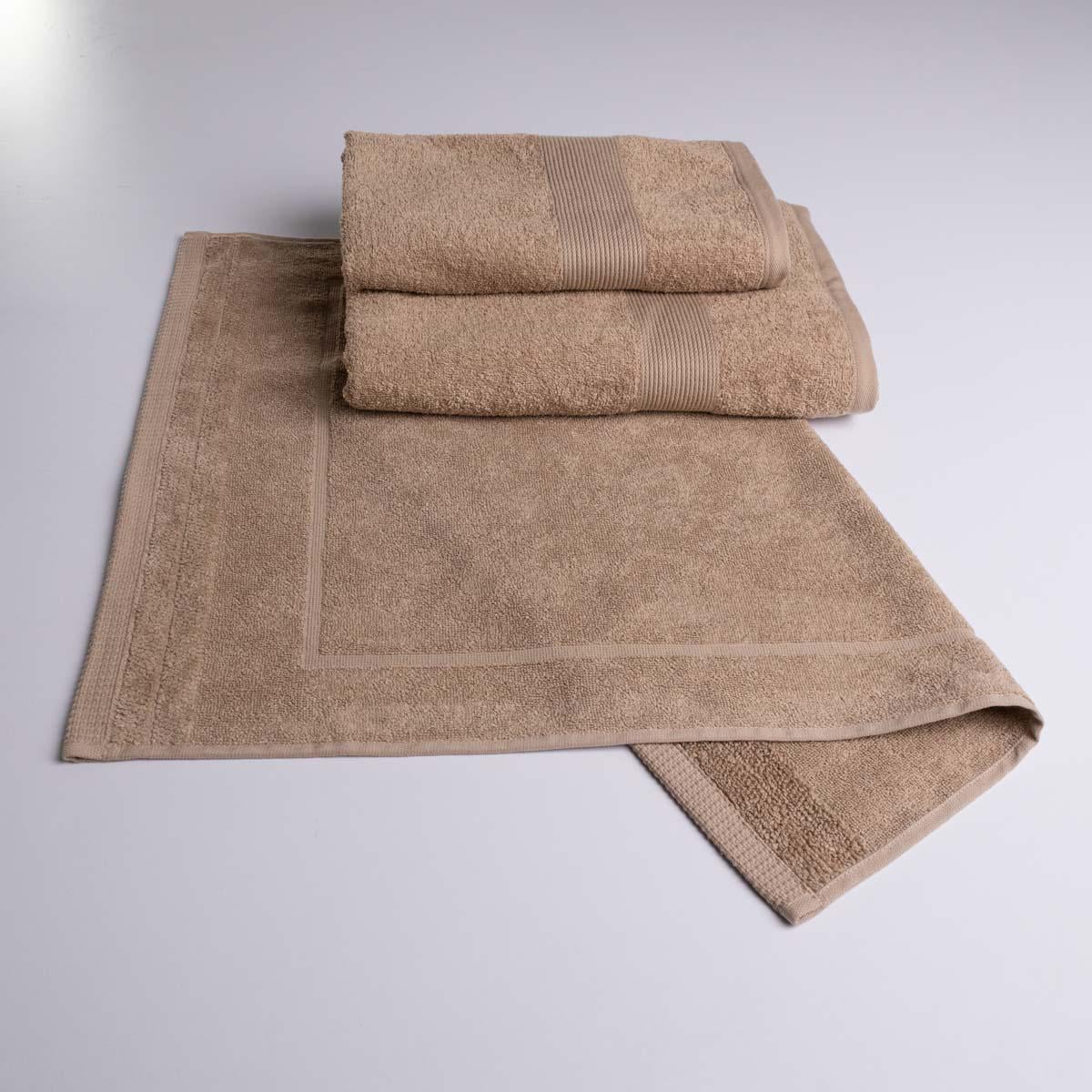 Набор банный махровый GM Textile с бордюром 50х70/50х90/70х140 см 3 шт. Капучино (nm400b-k3-cappuccino)