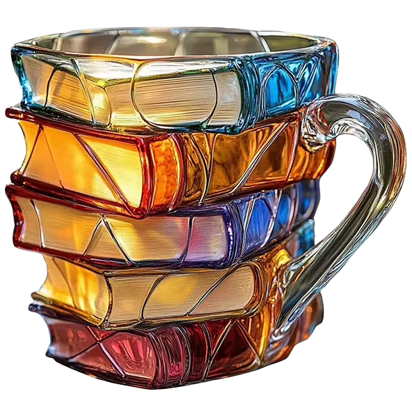 Чашка RIAS BS-11 3D-дизайн в виде стопки книг 330 мл Multicolor (3_08538)