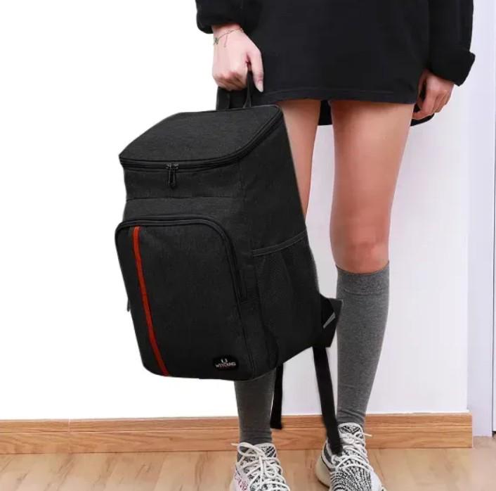 Рюкзак-холодильник туристичний 1 відділення з лямками на спину 40х30х19 см 18 л Чорний (117-1) - фото 5