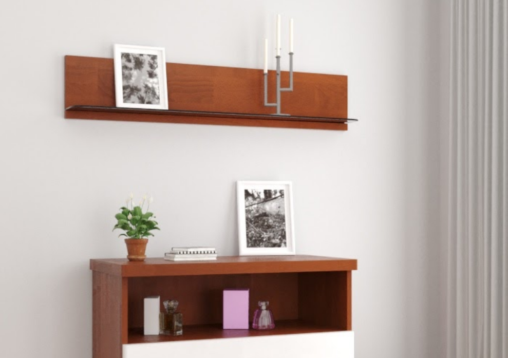 Полка навесная Arbor Drev Эксклюзив из натурального дерева сосна Яблоня