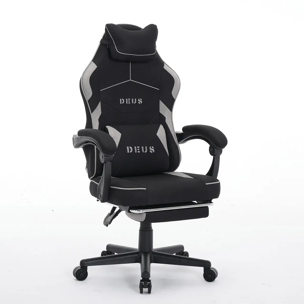 Крісло ігрове комп'ютерне Deus ED09 текстиль з підставкою для ніг Чорний (2978) - фото 1 Крісло ігрове комп'ютерне Deus ED09 текстиль з підставкою для ніг Чорний (2978) - фото 1