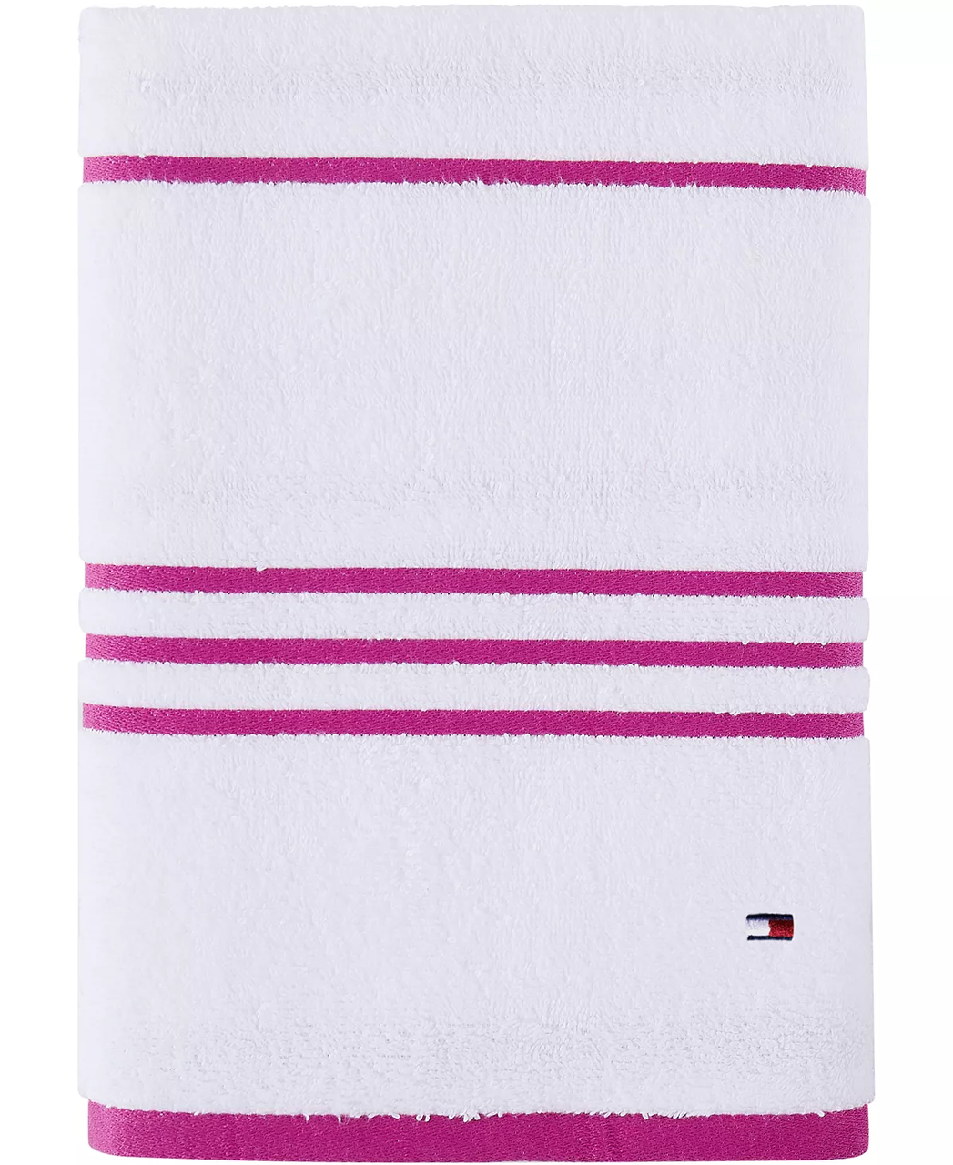 Рушник банний Tommy Hilfiger Modern American Solid Cotton Bath Towel Білий/Рожеву смужку (2020826729)