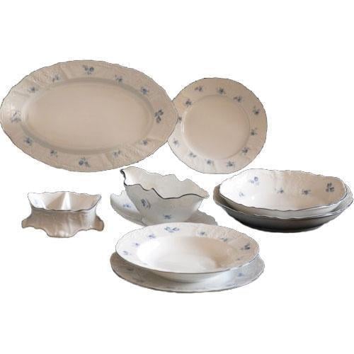 Столовий сервіз Thun Bernadotte Синя квітка фарфор на 6 персон 24 пр. Білий (6452071)