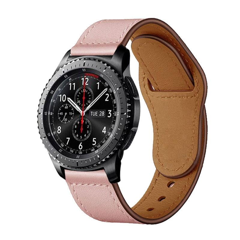 Ремешок для смарт-часов Button Buckle Sport Leather кожаный для Amazfit Bip Lite S U 20 мм Розовый (2249P)