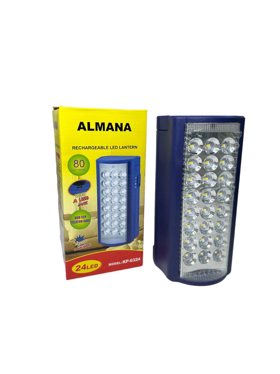 Аварийный светодиодный фонарь ALMANA ALMANA KP-6324 24 LED с Power bank Синий - фото 7