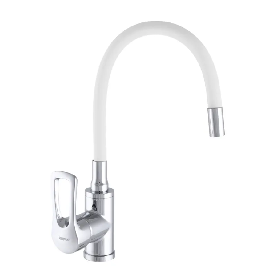 Змішувач для кухні із силіконовим виливом Zerix SAR 181 White (ZX2671)