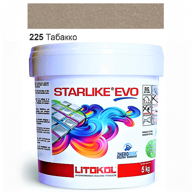 Затирка для плитки Litokol Starlike EVO 225 двокомпонентна епоксидна 5 кг Табако - фото 2