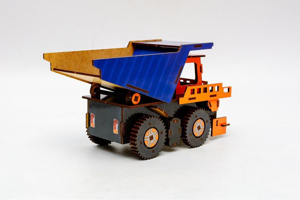 Конструктор з дерева механічний PuzzleOK 3D Самоскид 96 деталей - фото 6 Конструктор з дерева механічний PuzzleOK 3D Самоскид 96 деталей - фото 6