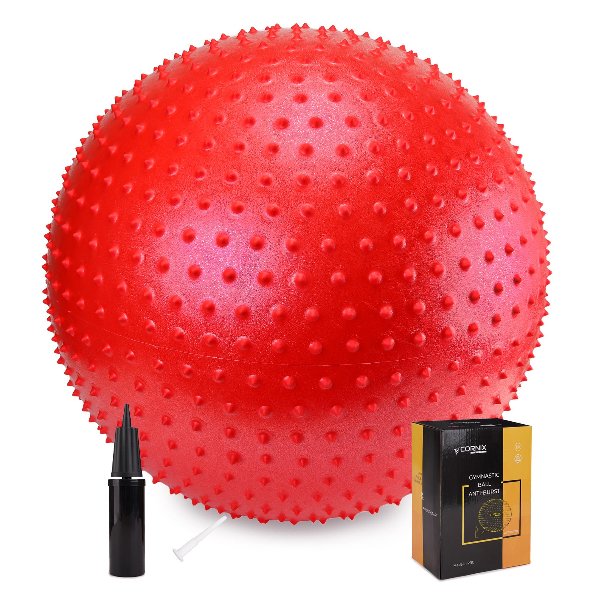 Фитбол для фитнеса массажный Cornix Anti-Burst XR-0470 55 см Red