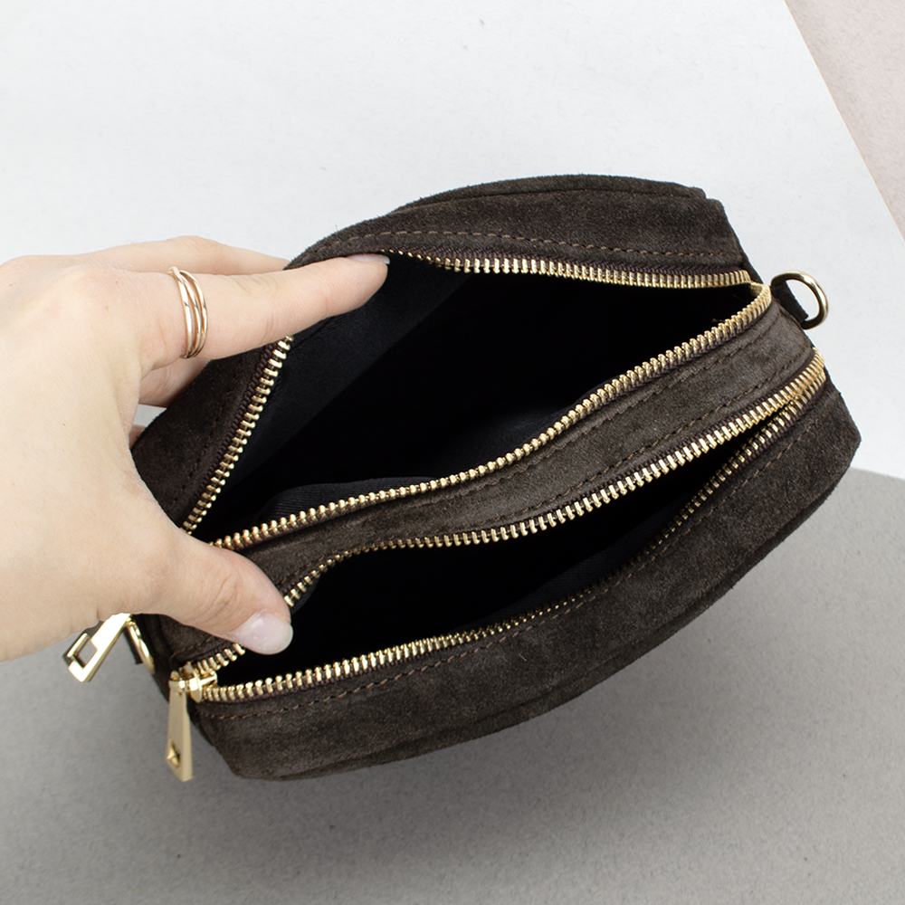 Сумка женская замшевая Virginia Conti 03786 Шоколадный (2450728660) - фото 4 Сумка женская замшевая Virginia Conti 03786 Шоколадный (2450728660) - фото 4