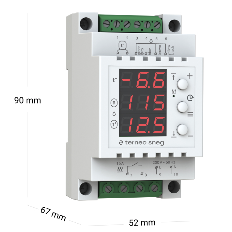 Терморегулятор программирования Terneo sneg+ VOL для снеготаяния на DIN рейку (13390132) - фото 2