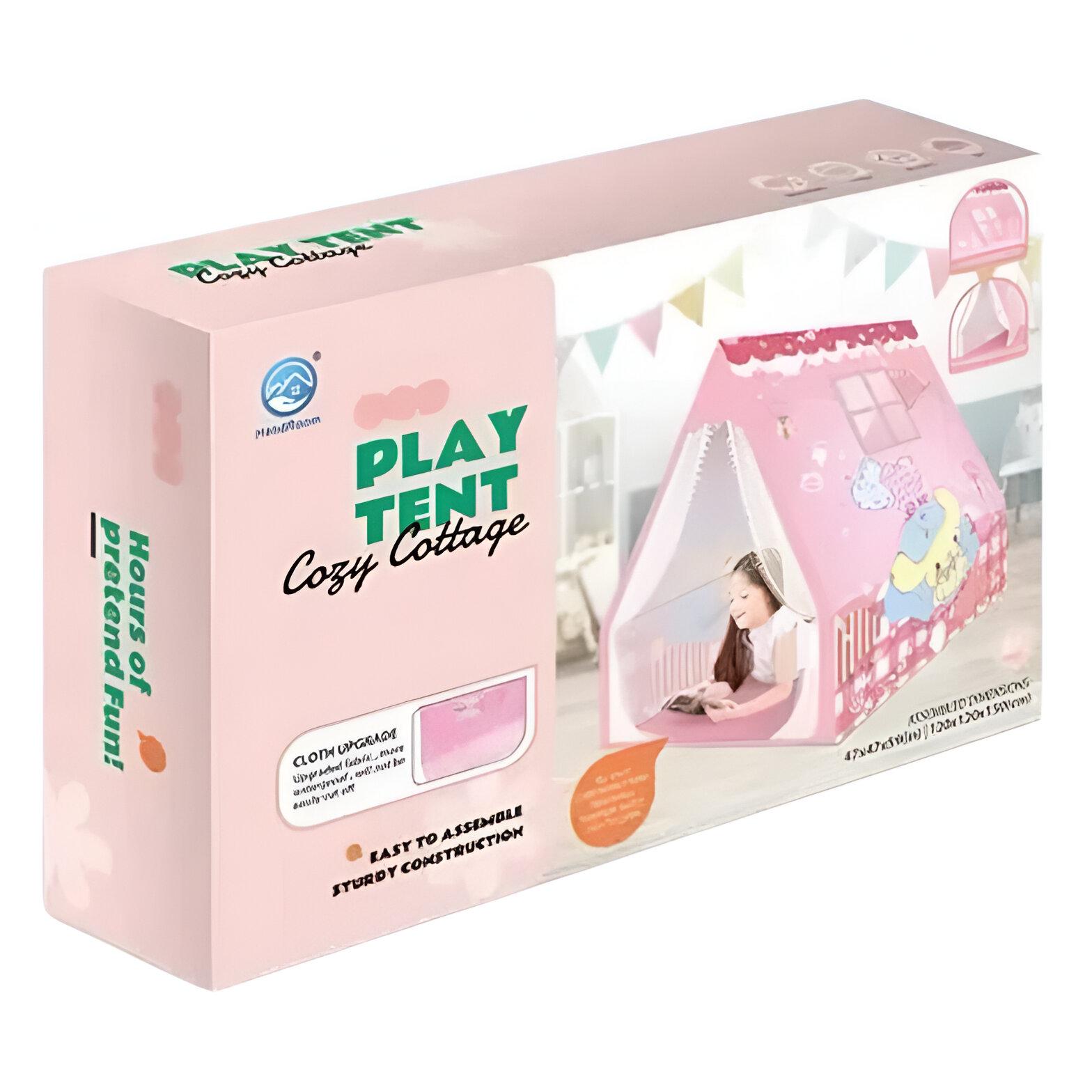 Игровая детская палатка 5888-20 120x120x150 см с окошками и занавесками розовая - фото 2 Игровая детская палатка 5888-20 120x120x150 см с окошками и занавесками розовая - фото 2