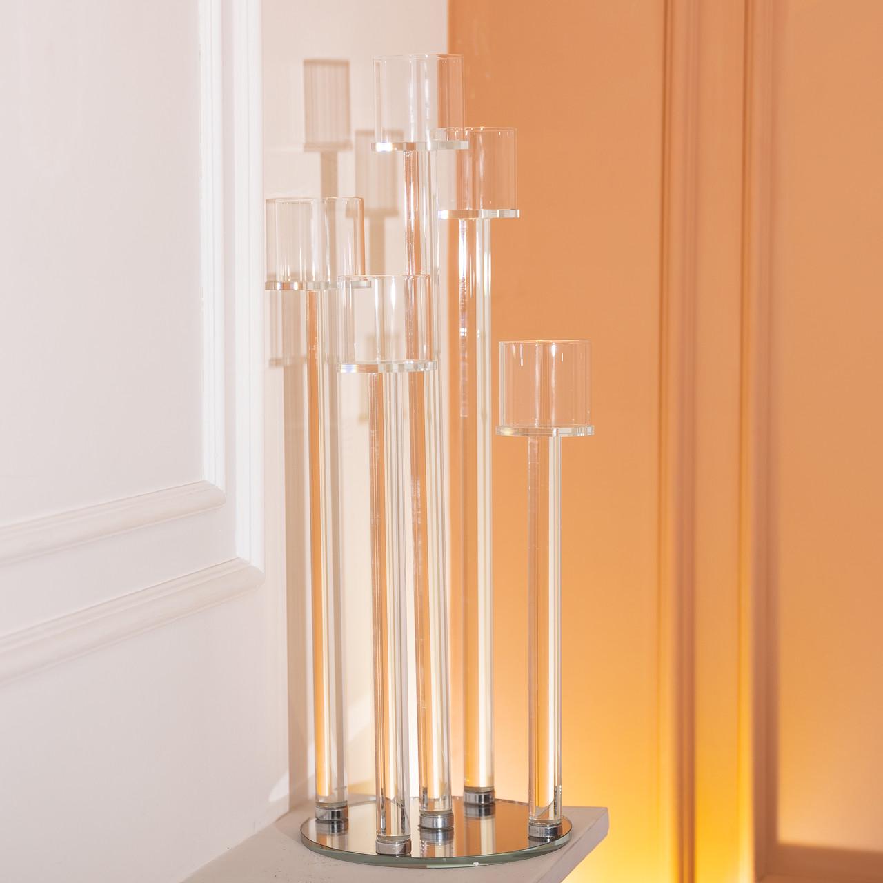 Свічник скляний на 5 свічок h 56,5 см (HP-4-16) - фото 2 Свічник скляний на 5 свічок h 56,5 см (HP-4-16) - фото 2