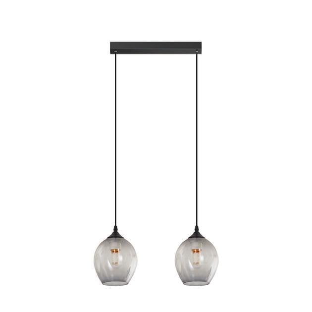 Подвесная люстра Valeso на два стеклянных плафона Е27 корпус IP20 GLD-8181-2 8C BL 60W Черный (28686132)