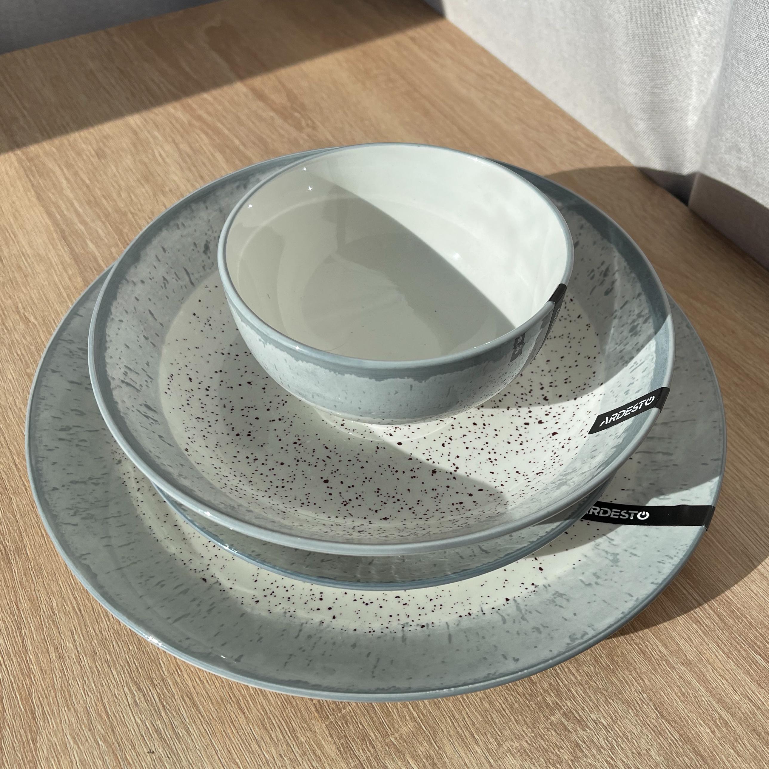 Столовый сервиз Ardesto Siena 4 предмета 1 персона фарфор Бело-серый - фото 7 Столовый сервиз Ardesto Siena 4 предмета 1 персона фарфор Бело-серый - фото 7