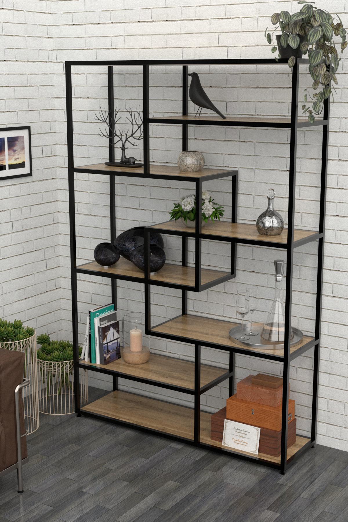 Стеллаж EcoLoft Mirelle DSP-1163 в стиле лофт Дуб Аппалачи (24368669)