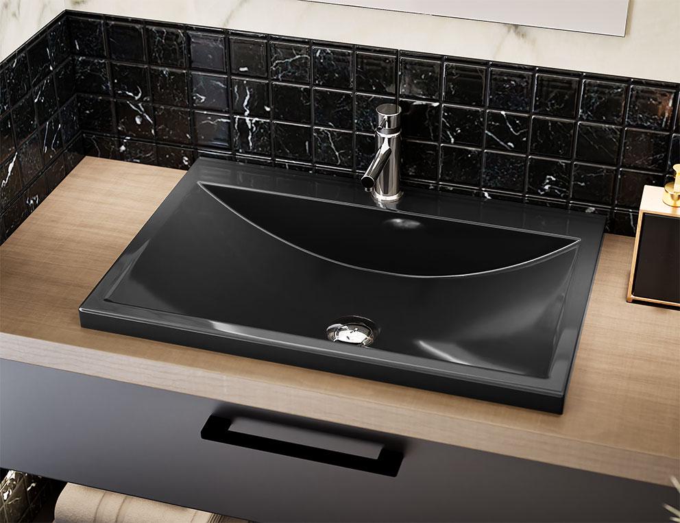 Умивальник накладний Status Braun Low Black (696) - фото 1