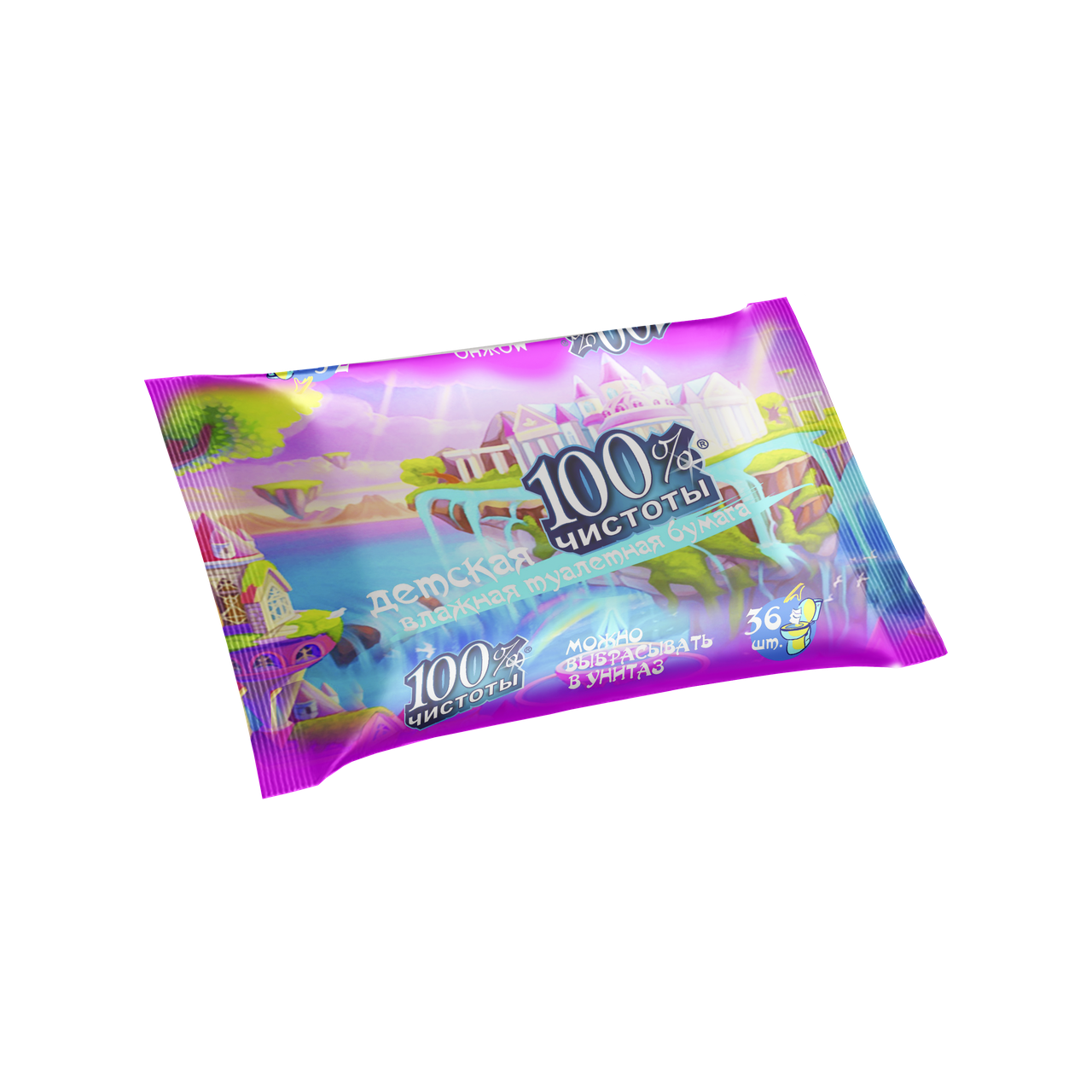 Влажная детская туалетная бумага 100% чистоты 36 шт. (4820180331703)
