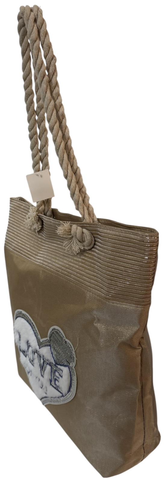 Сумка пляжна жіноча з тканини на блискавці Темно-бежевий (2069) - фото 2 Сумка пляжна жіноча з тканини на блискавці Темно-бежевий (2069) - фото 2