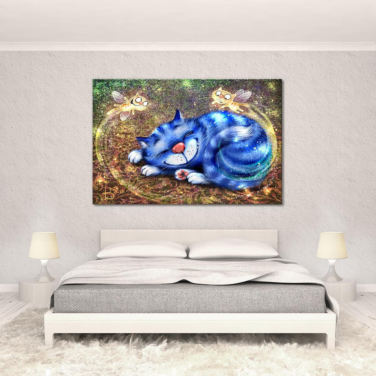 Модульная картина Котофеечки сладких снов 1 модуль 60x90 см