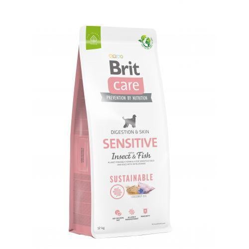 Корм сухой Brit Care Dog Sustainable Sensitive для собак с чувствительным пищеварением с рыбой и насекомыми 12 кг