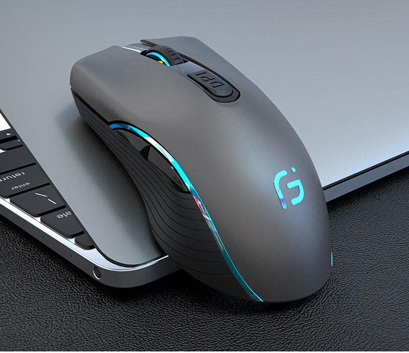 Миша Gamousе X9 бездротова безшумна з акумулятором та підсвічуванням 2,4G/Bluetooth Gray - фото 2