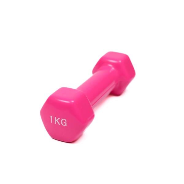 Гантель для фітнесу Generation Fitness FF51D3A з вініловим покриттям 1 кг Рожевий (FF51D3A-1kg (pink))