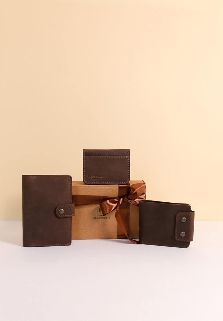 Набор подарочный кожаных аксессуаров мужской Лион (A-027306)