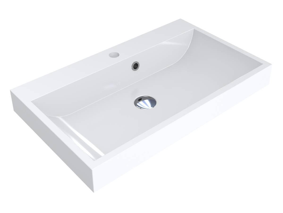 Умывальник Miraggio VARNA 700 с литого мрамора глянцевый Белый (84029)