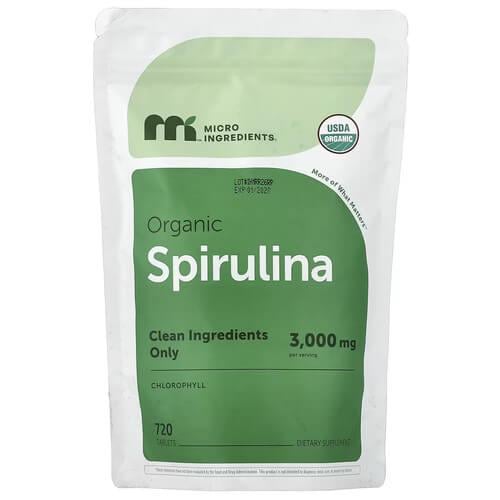 Спирулина Micro Ingredients Organic Spirulina Tablet 720 табл. (MII-61652)