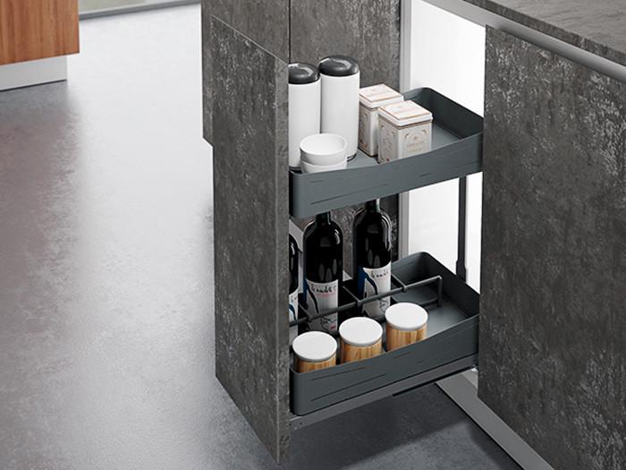 Карго фасад боковое крепление с доводчиком INOXA Helios 6102HY ардезия 2 полки 300 мм (104534)